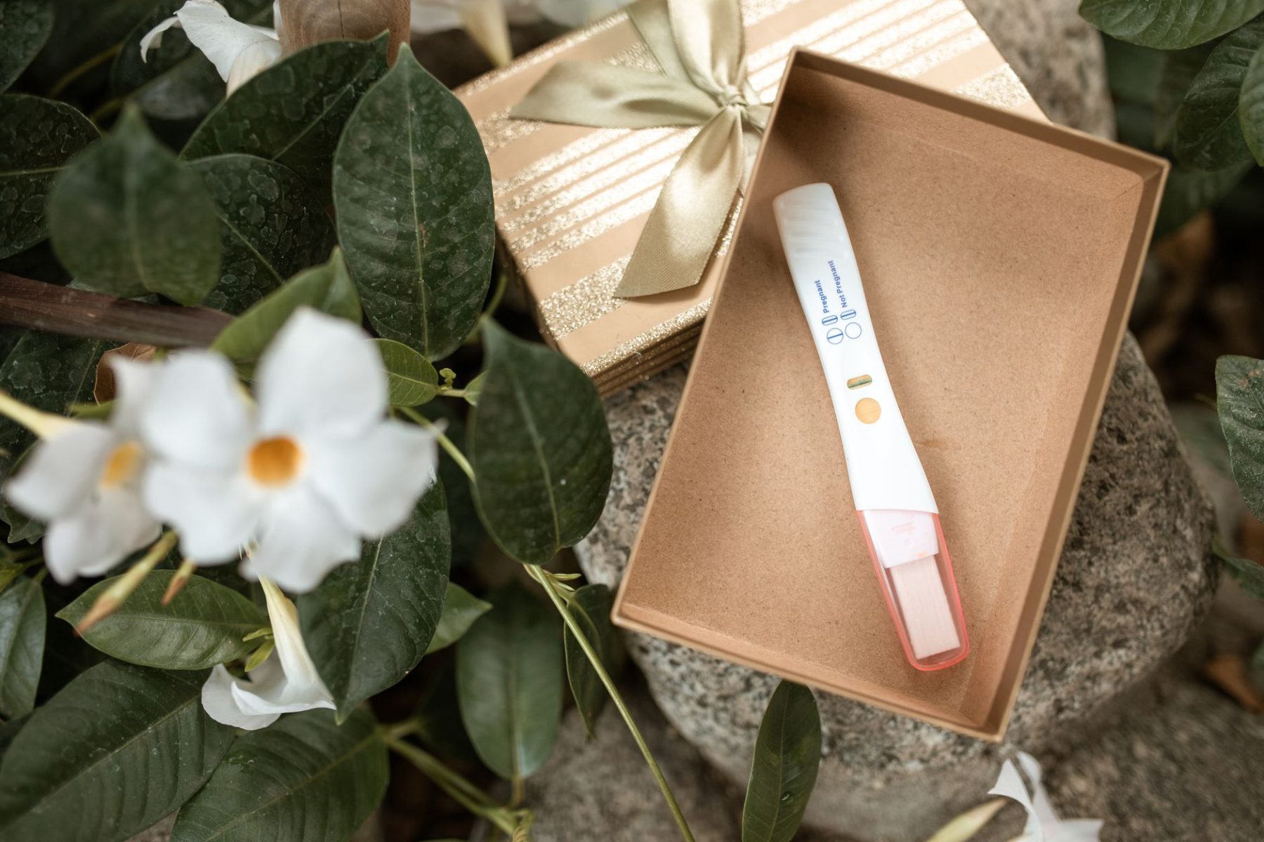 Positive pregnancy test representing having a baby