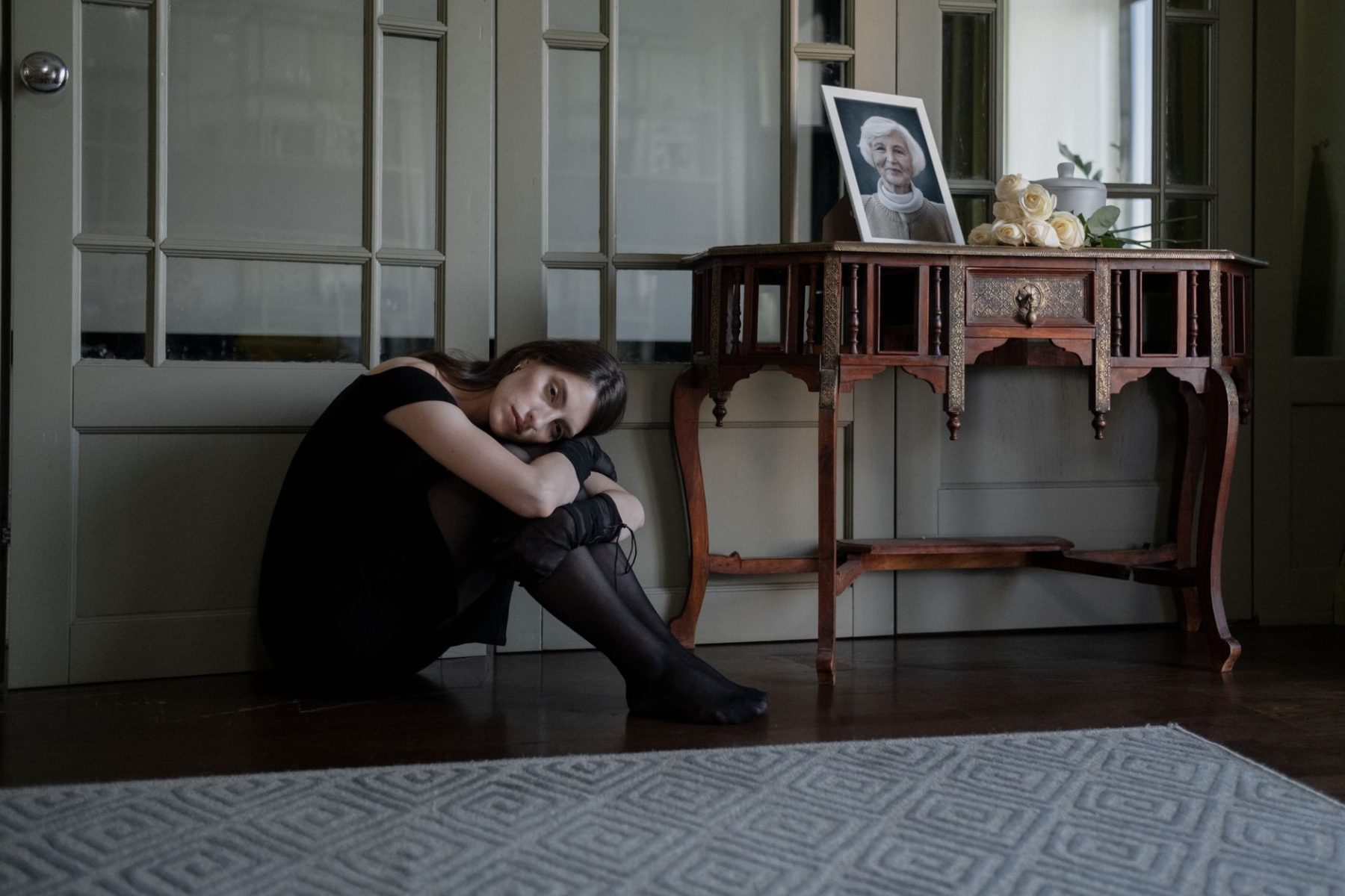 Woman decompressing after planning a funeral